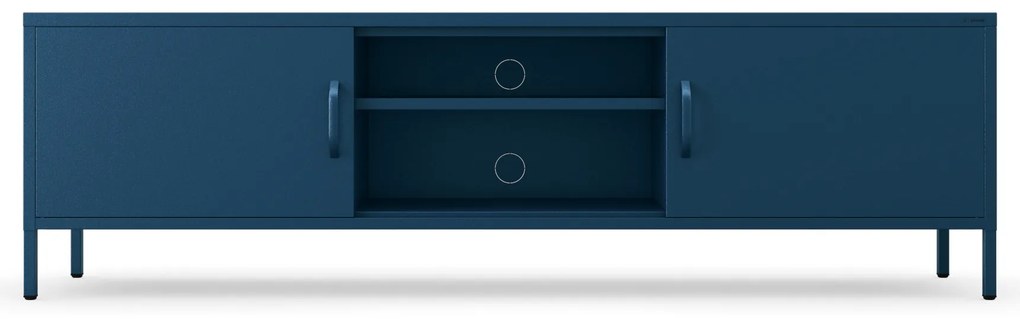 Szafka RTV metalowa szeroka XL na nóżkach granatowa, 1700x400x500 mm: ROSARIA
