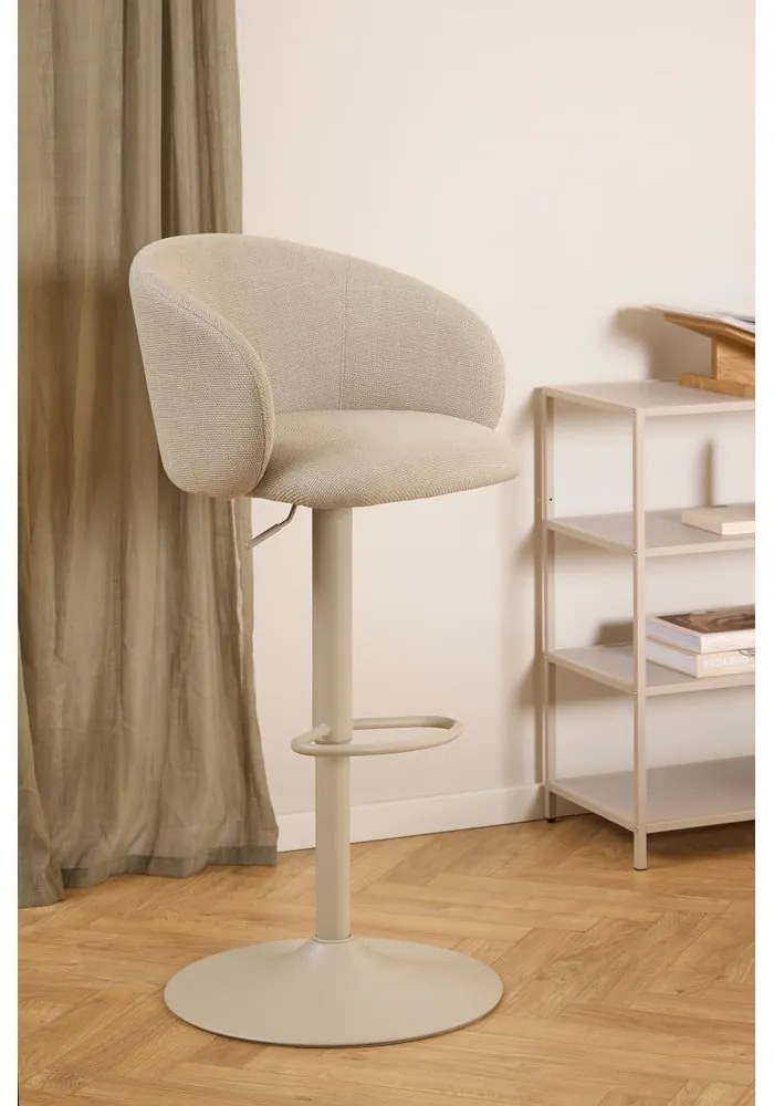 Beżowy hoker z regulowaną wysokością/z podłokietnikami (wysokość siedziska 86 cm) Eleanor – Actona