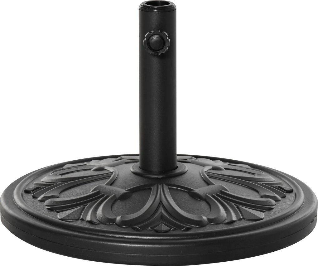 aOutsunny Parasol Stojak Parasol Uchwyt Parasol Podstawa 13 kg Stojak Parasol Ø35/Ø38/Ø48mm Plastik + Cement Antyczny Czarny Ø48 x 34 cm