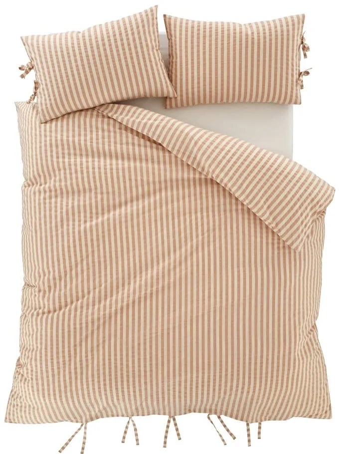 Pościel dwuosobowa w kolorze terakoty 230x220 cm Zanzibar Stripe – Pineapple Elephant