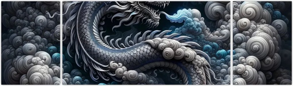 Obraz – Smok w dymie (170x50 cm)
