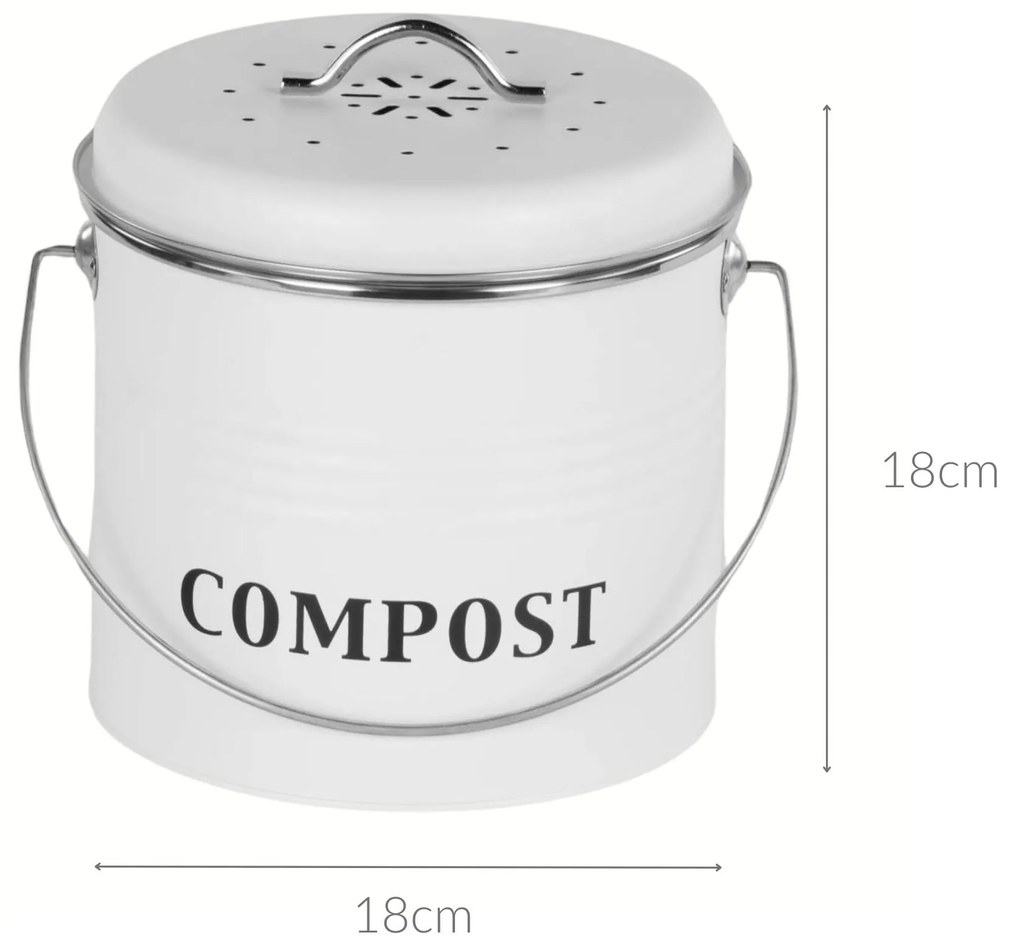 Domowy kompostownik metalowy, 3,5 l