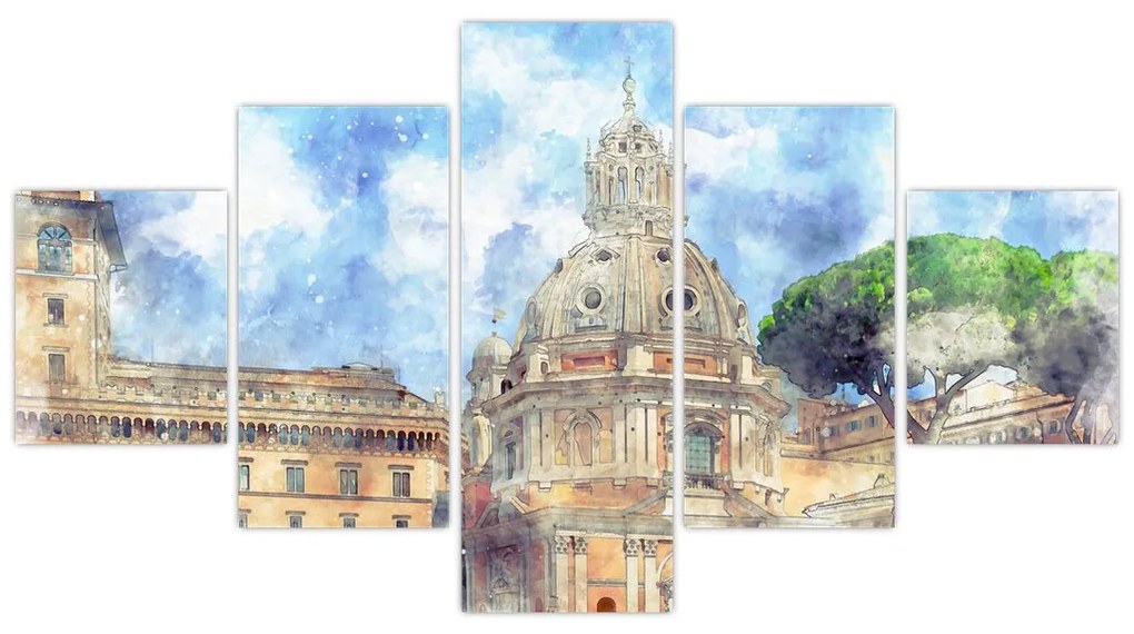 Obraz - Kościół Santa Maria di Loreto, Rzym, Włochy (125x70 cm)