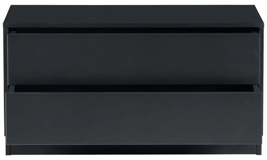 Czarna modułowa szafka pod TV z litego drewna sosnowego 231x40 cm Finca – WOOOD