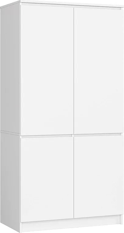 Szafa AKORD S90 4 drzwi Biała 90x51x180 cm