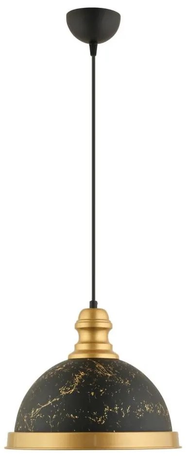 Lampa wisząca na lince MONZA 1xE27/40W/230V śr. 29 cm czarna/brązowa