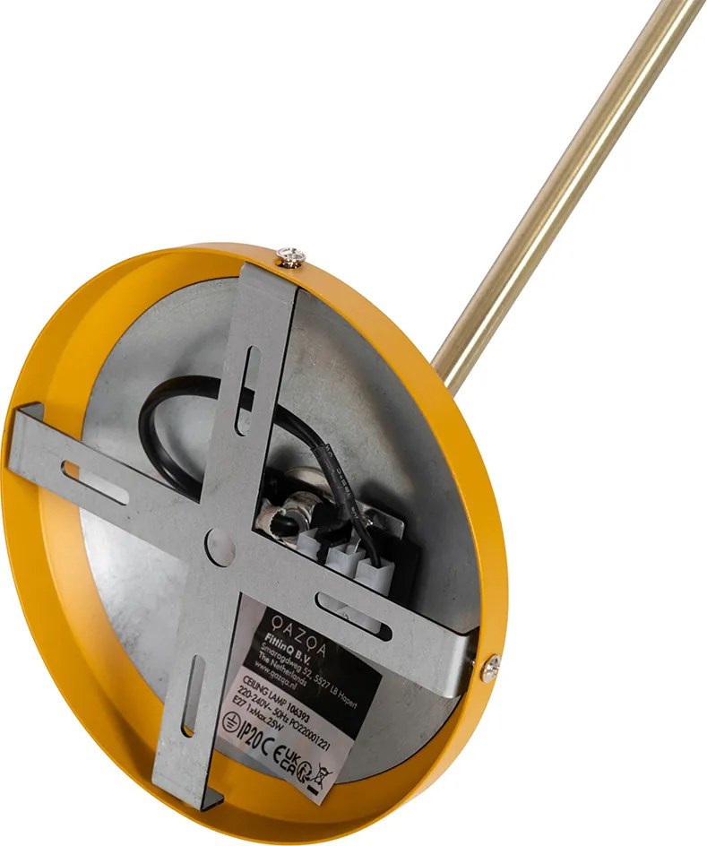 Lampa sufitowa w stylu retro żółta z brązem - Milou