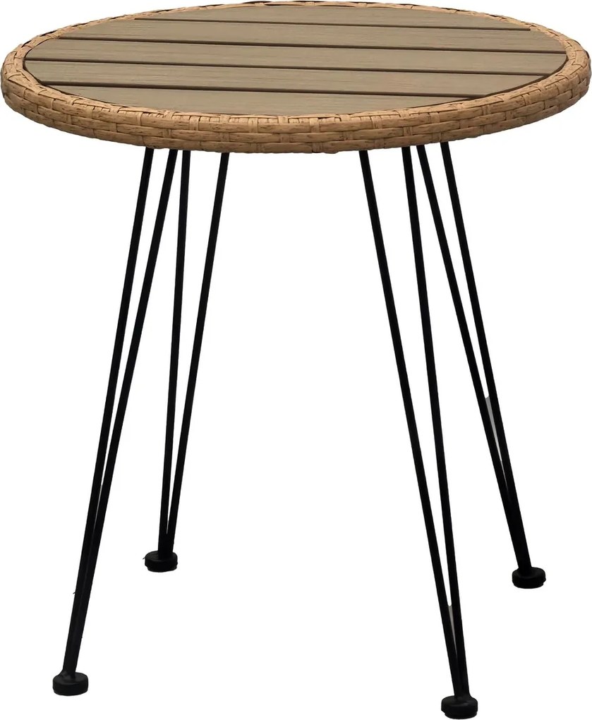 Zestaw ogrodowy Autronic 1+2, metal, poliratan, naturalny, AZ-F1208 NAT