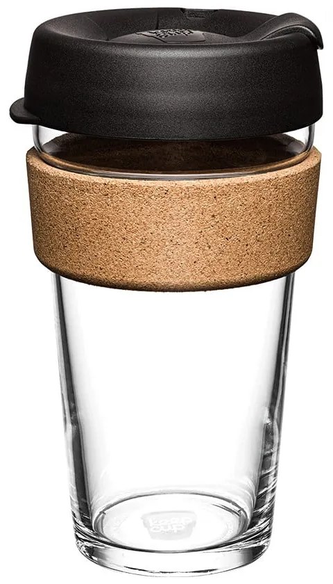 Czarny/brązowy kubek podróżny 454 ml Brew Cork Black L – KeepCup