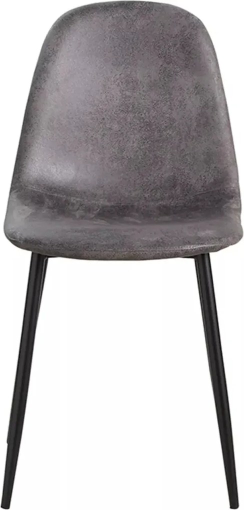 Zestaw 4 Krzese Black Teok Ekoskóra