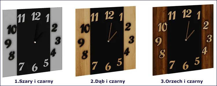 Zegar ścienny z drewna i szkła M2-P80