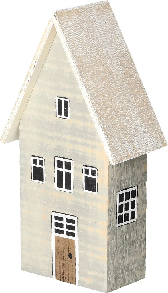 Dekoracja Snow House 19cm white grey