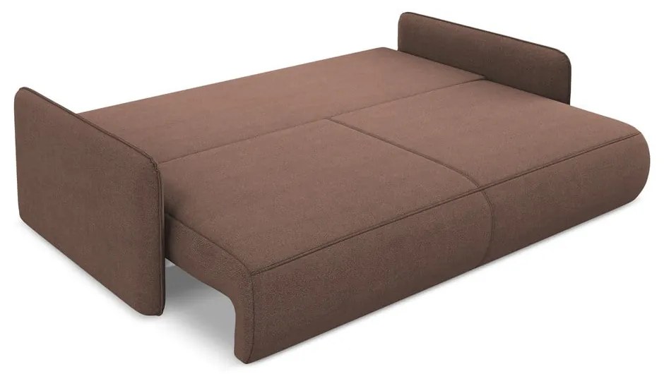 Różowa rozkładana/ze schowkiem sofa 216 cm Nanea – Makamii