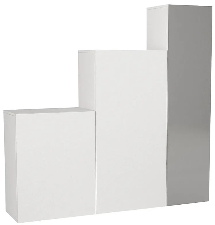 Szafa modułowa 3-drzwiowa - Z lustrem - szer. 180 cm - Biały - TELEZA