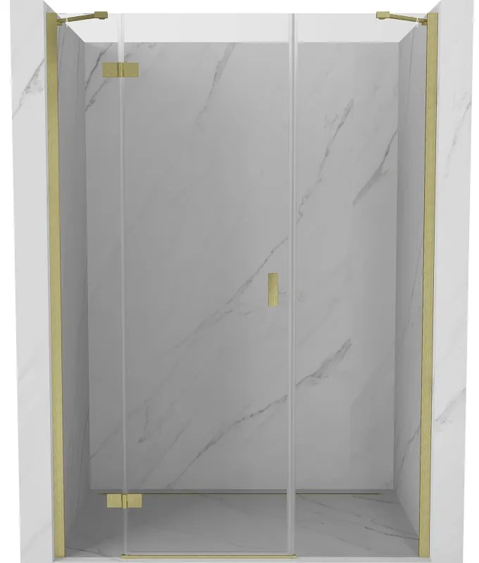 Mexen Mist-H drzwi prysznicowe uchylne lewe 120 cm, transparent, złote szczotkowane - 8A5-120-001-55-00-L