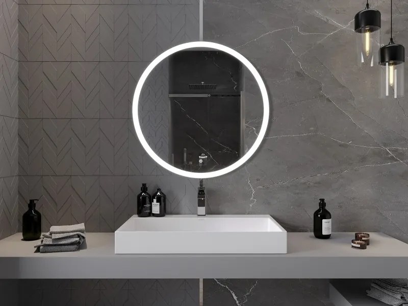 Mexen Oro lustro łazienkowe podświetlane, okragłe 80 cm, LED 6000K, antypara - 9824-080-080-611-00