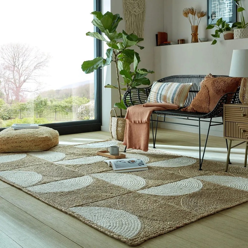 Dywan z juty tkany ręcznie w naturalnym kolorze/w kolorze kości słoniowej 160x230 cm Eclipse – Flair Rugs