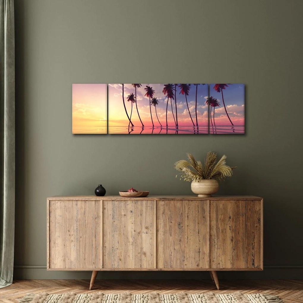 Obraz palm wznoszących się nad powierzchnią (170x50 cm)