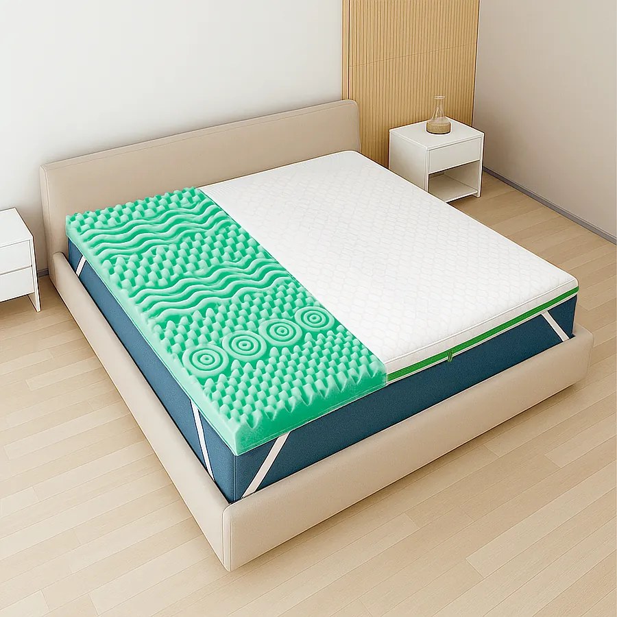 Topper 1,5-osobowy 120 x 190 z pianki Memory Foam Breeze 9 stref | Wys. 5 cm | Włochy