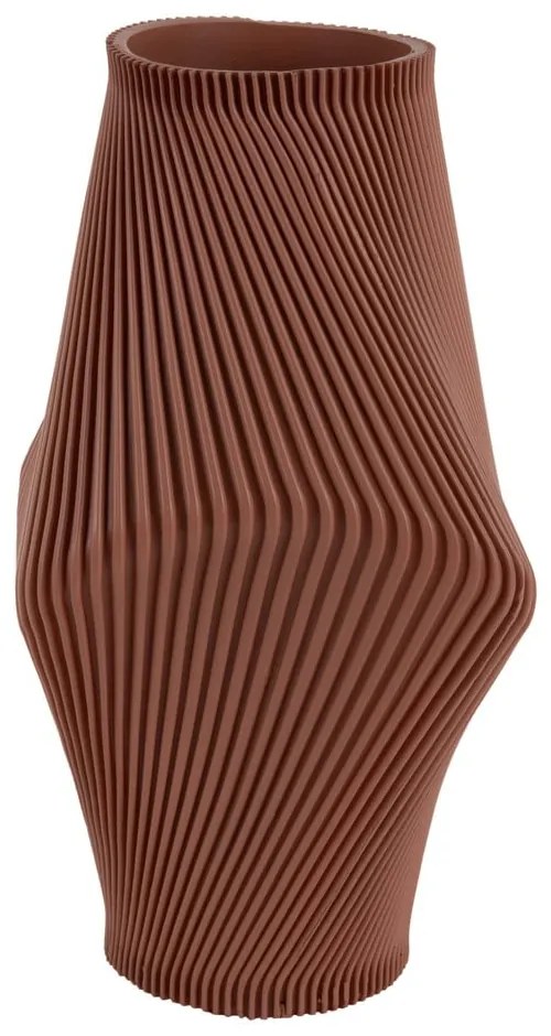 Brązowy wazon z żywicy polimerowej (wysokość 30 cm) Twisted Rib – PT LIVING