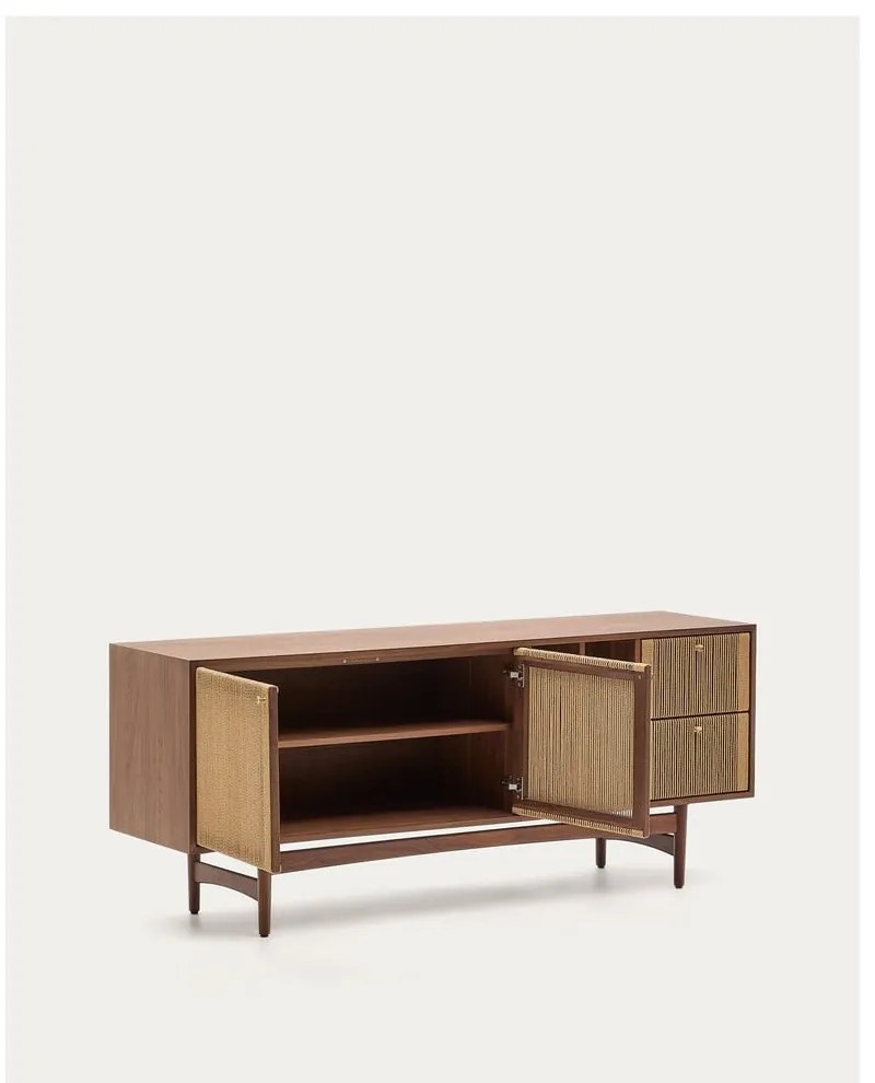 Brązowa niska komoda w dekorze orzecha 180x73 cm Elan – Kave Home