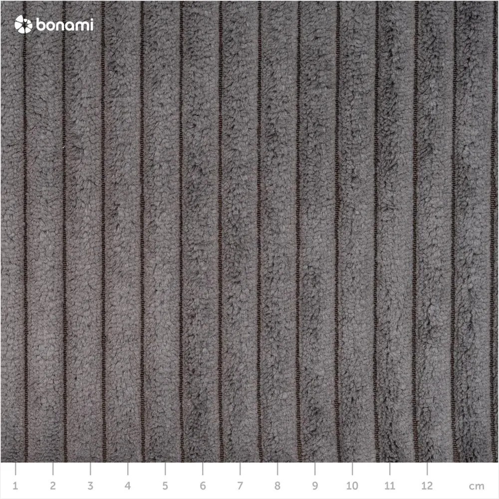 Ciemnoszary sztruksowy rozkładany narożnik ze schowkiem Sara – Ropez