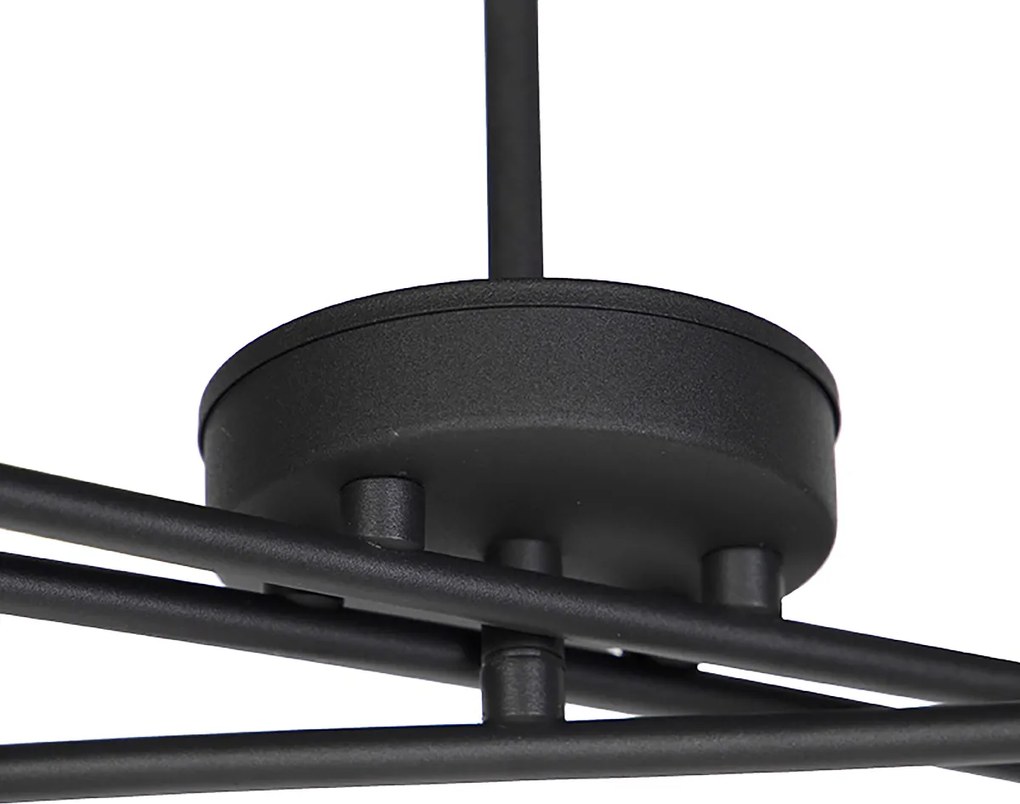 Inteligentna lampa wisząca czarna regulowana w komplecie z 6 żarówkami Wi-Fi B35 - Lofty