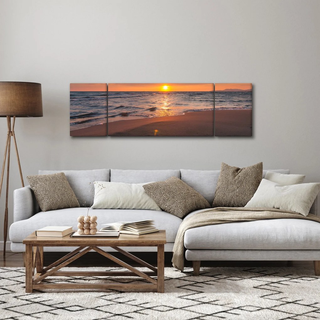 Obraz serca na piasku (170x50 cm)