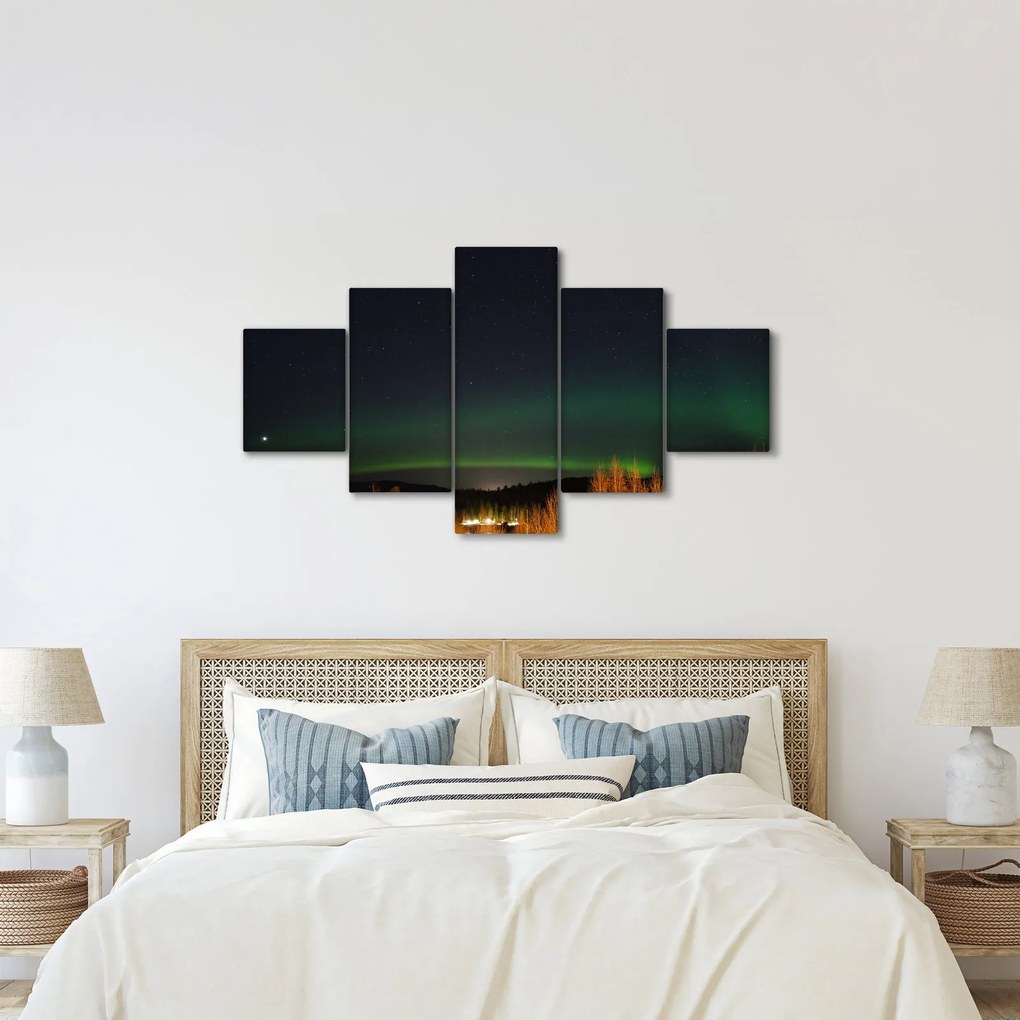 Obraz zorzy polarnej (125x70 cm)