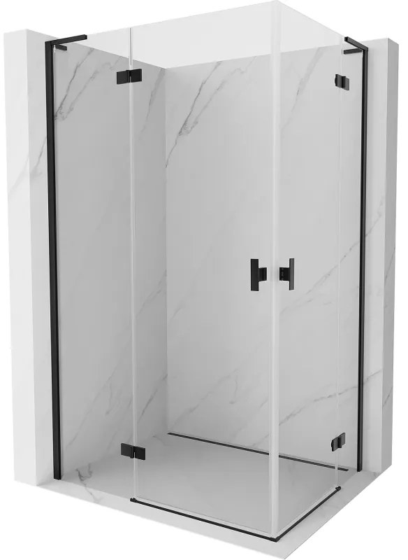 Mexen Mist-H L Duo kabina prysznicowa uchylna 75 x 70 cm, transparent, czarna - 8A5L-075L-070P-70-00