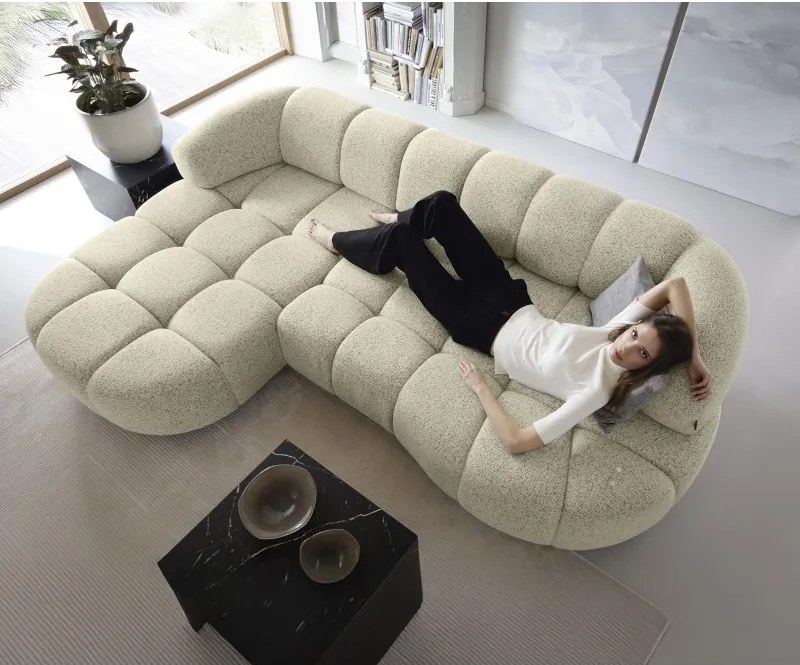 Narożnik VELPA S z elektryczną regulacją siedziska Lewostronny wolnostojący w tkaninie PUENTE 03 WERSAL