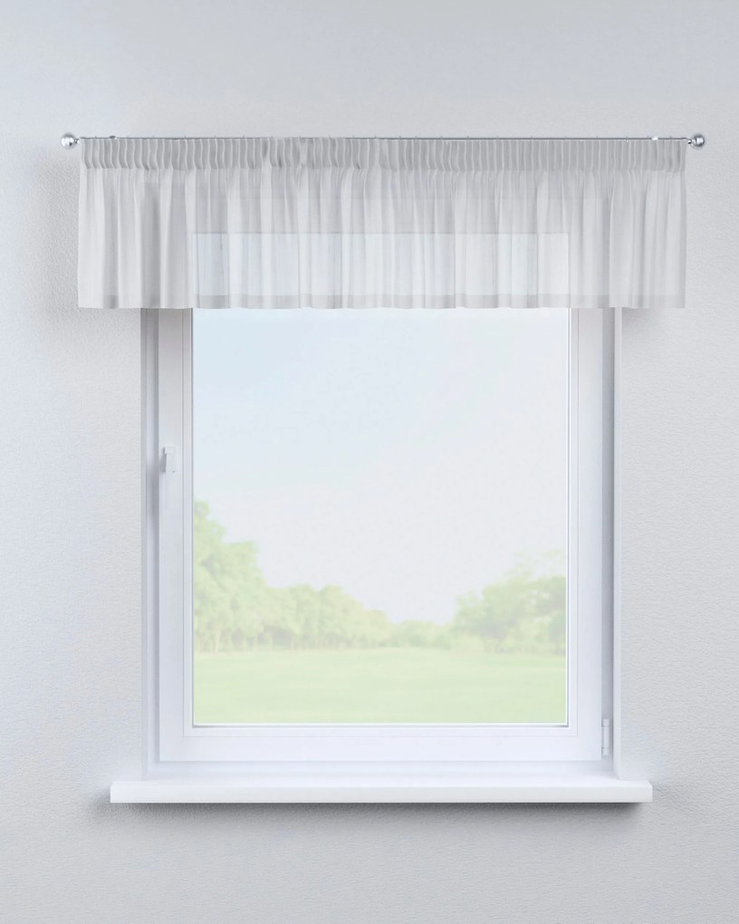 Lambrekin na taśmie marszczącej kolor kremowy tkanina półprzezroczysta, strukturalna, wzorzysta