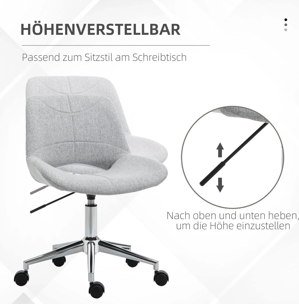 Vinsetto Krzesło Biurowe z Masażem Obrotowe 6-Punktowy Masaż Sztuczna Skóra Szare | Aosom PL