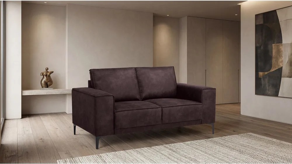 Brązowa sofa z imitacji skóry 164 cm Copenhagen – Scandic