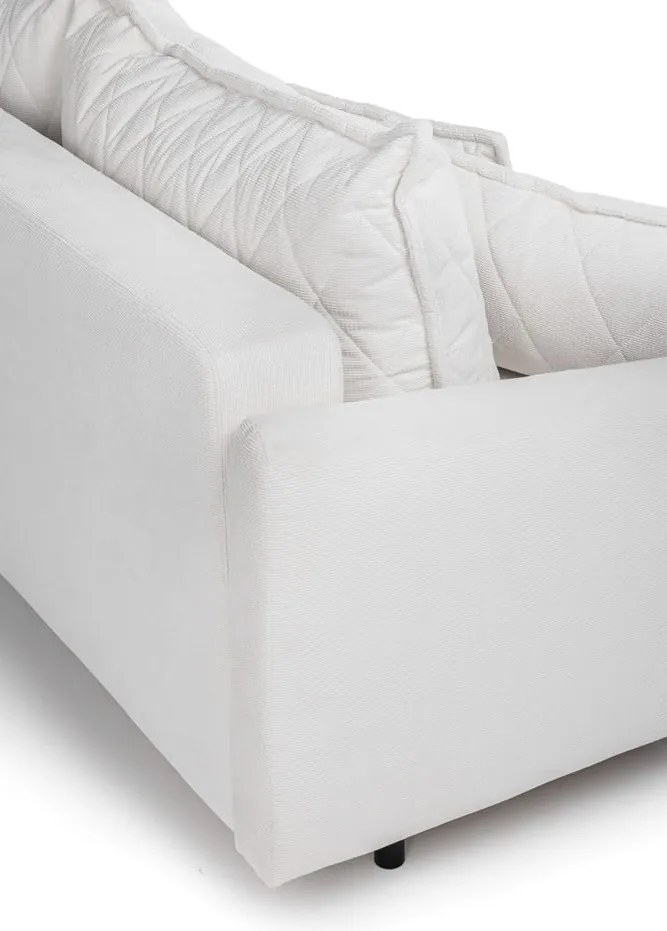 Biała sztruksowa rozkładana/ze schowkiem sofa 215 cm Bjork – Bonami Selection