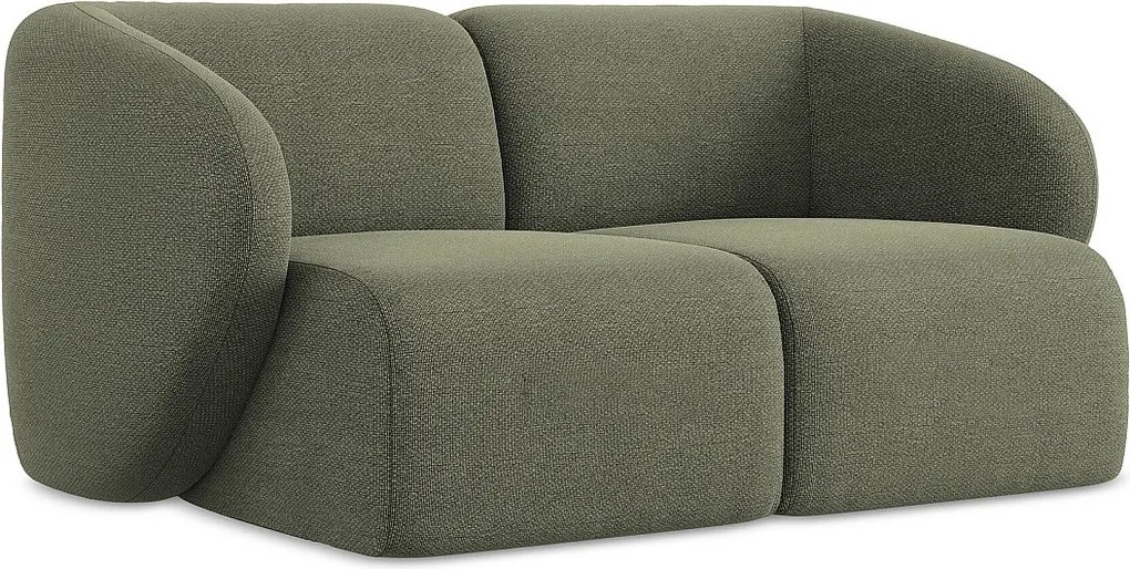 Modułowa sofa 2-osobowa - z tkaniny bouclé - oliwkowy - LANI