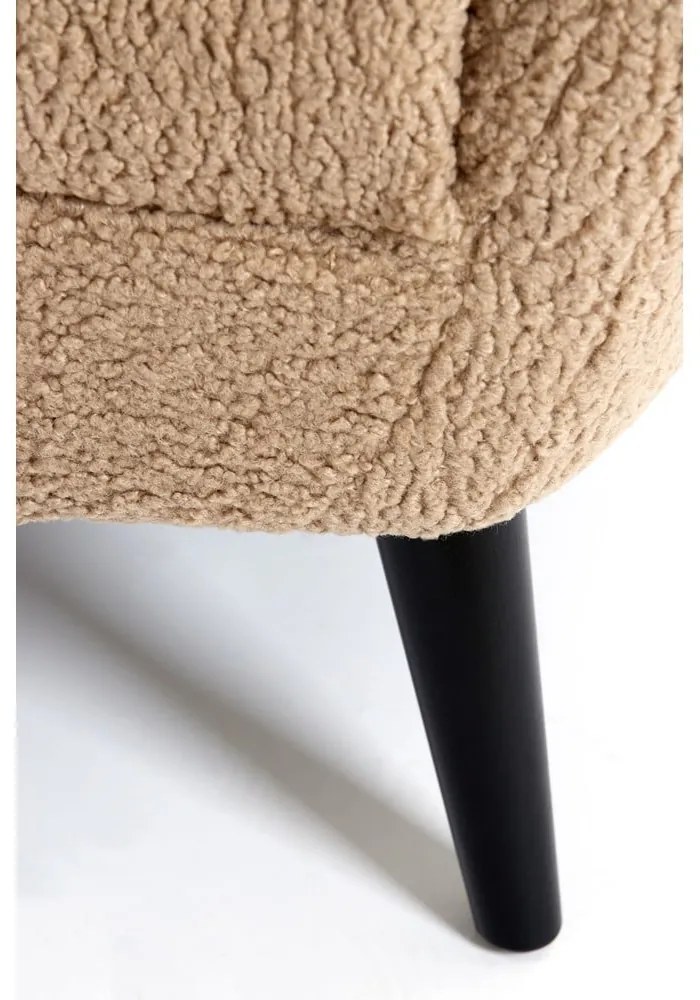 Jasnobrązowa sofa z materiału bouclé 160 cm Almond – Light & Living