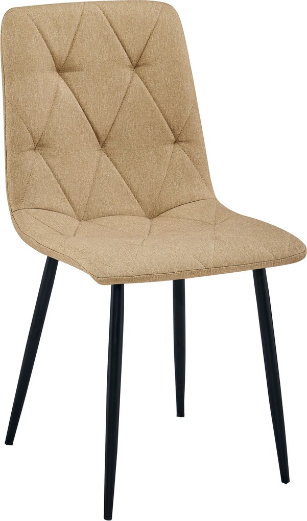 Brązowe krzesło do kuchni LIBRA z czarnymi nogami