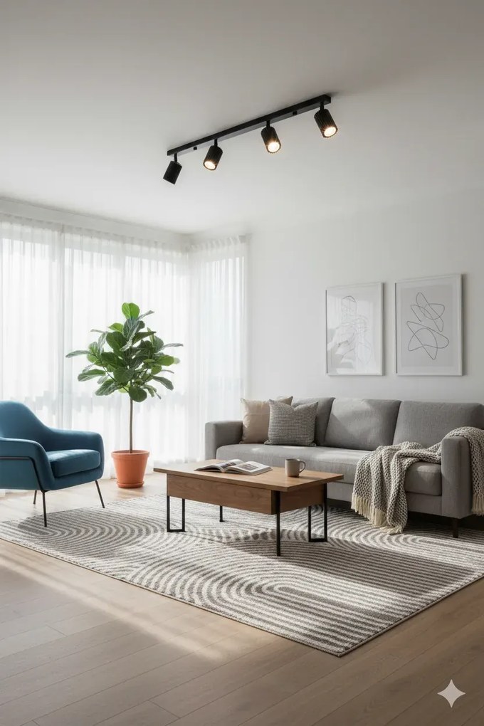 Czarna loftowa lampa czteropunktowa - 10X D303 R6-S10