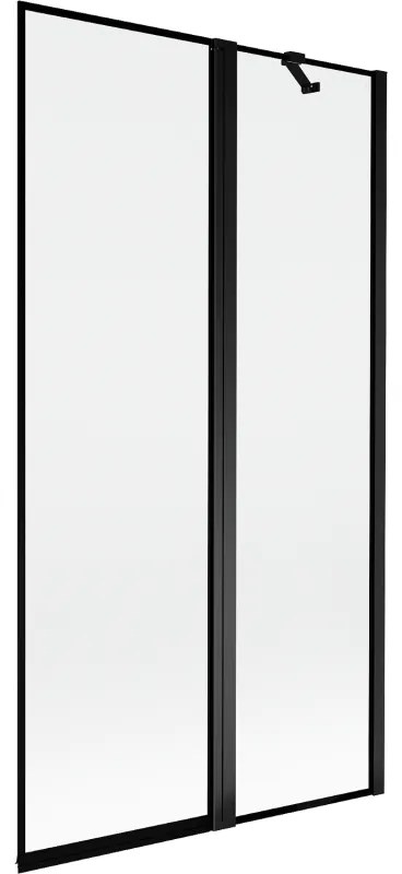 Mexen Mist parawan nawannowy 2-skrzydłowy prawy 100 x 150 cm, czarna ramka, czarny - 8A9-100-011-70-70-P