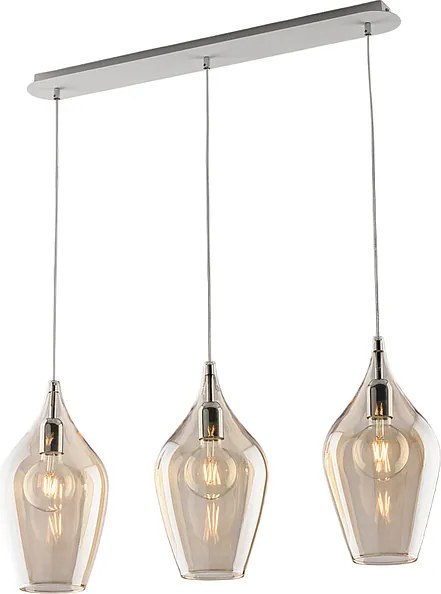 Tor żelazny Ares z bursztynowym szkłem pyreksowym, 3 światła, dł. 75 x 10, BL273-BIN3-AM