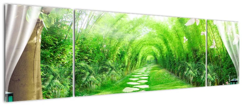 Obraz - Widok na tropikalny ogród (170x50 cm)