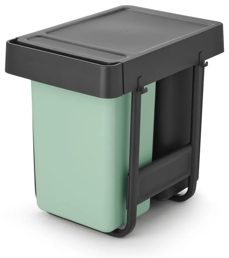 Miętowo-ciemnoszary plastikowy kosz na śmieci do segregacji odpadów do zabudowy 30 l Sort&amp;Go – Brabantia