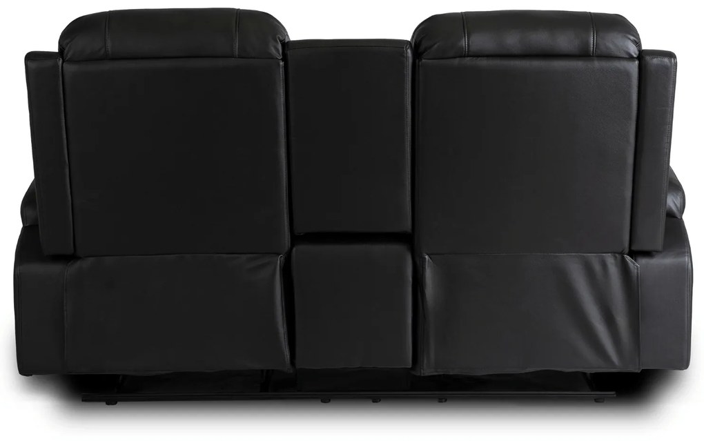 Sofa Rozkładana Dwuosobowa ALPINE Czarna Ekoskóra Nowoczesna do Salonu