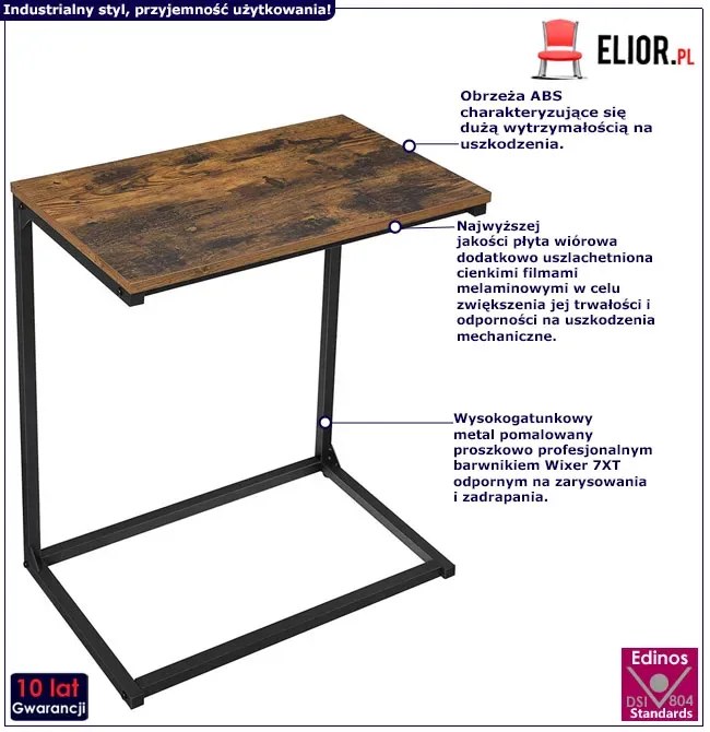 Stolik pod laptopa do loftu - Evolet 3X