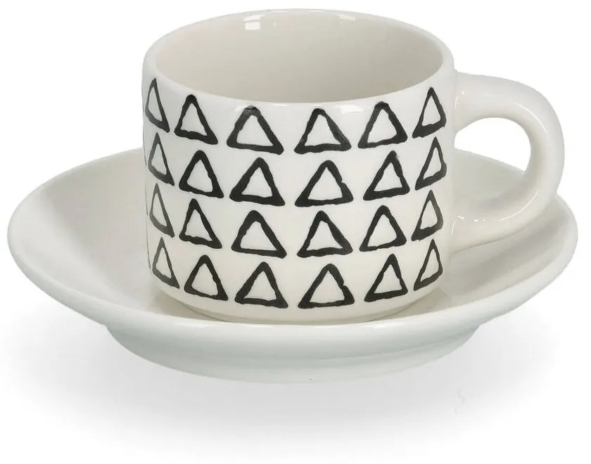 Zestaw filiżanek do espresso w geometryczne wzory, 70 ml