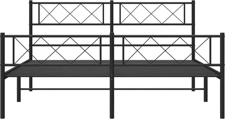 Czarne industrialne łóżko z metalu 140x200cm F4-S98