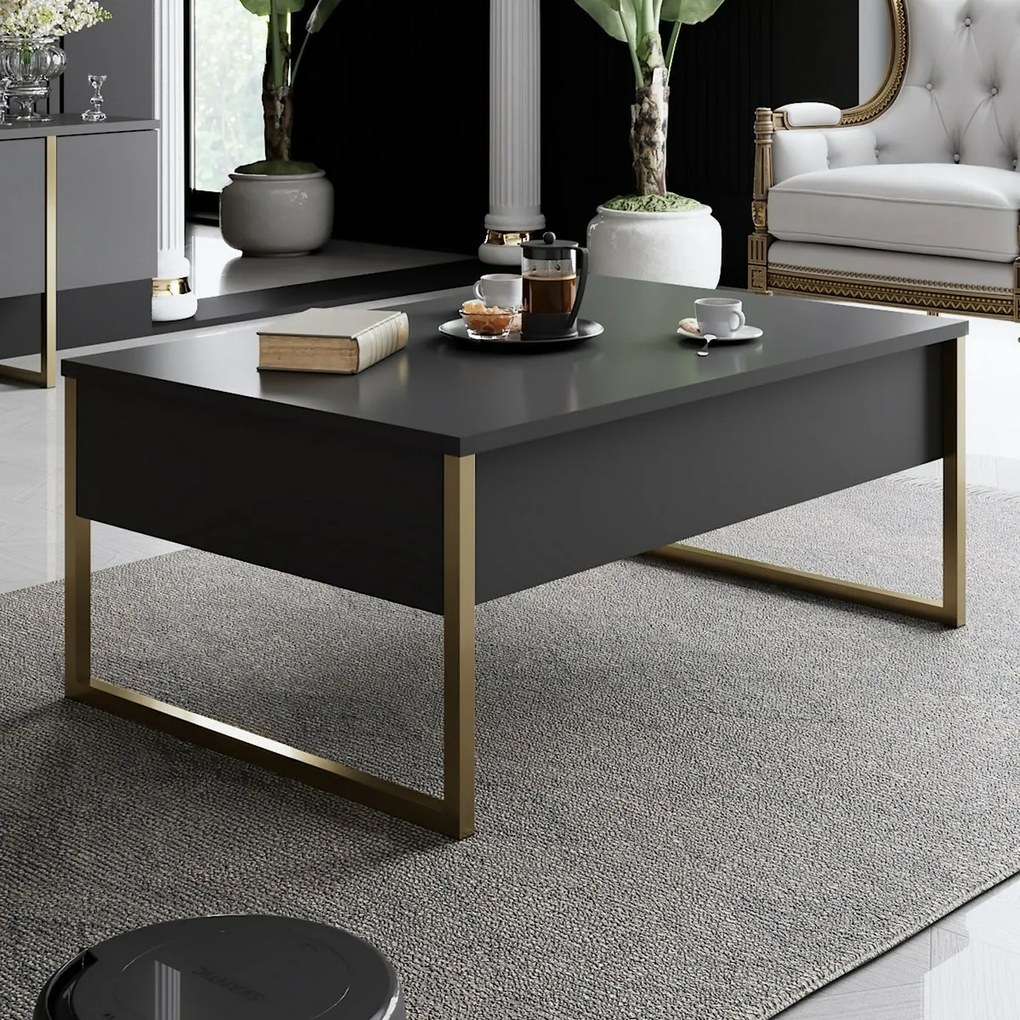Stolik konferencyjny Luxe Anthracite and Gold