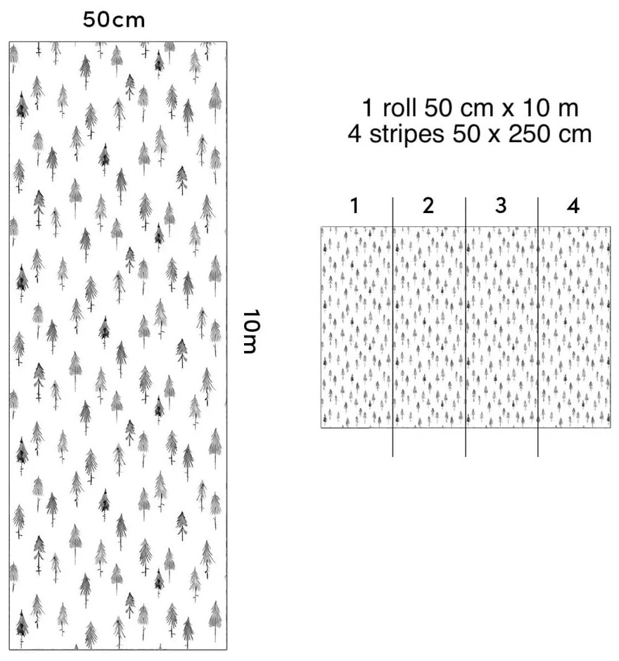 Tapeta dziecięca 10 m x 50 cm Pine Woods – Lilipinso