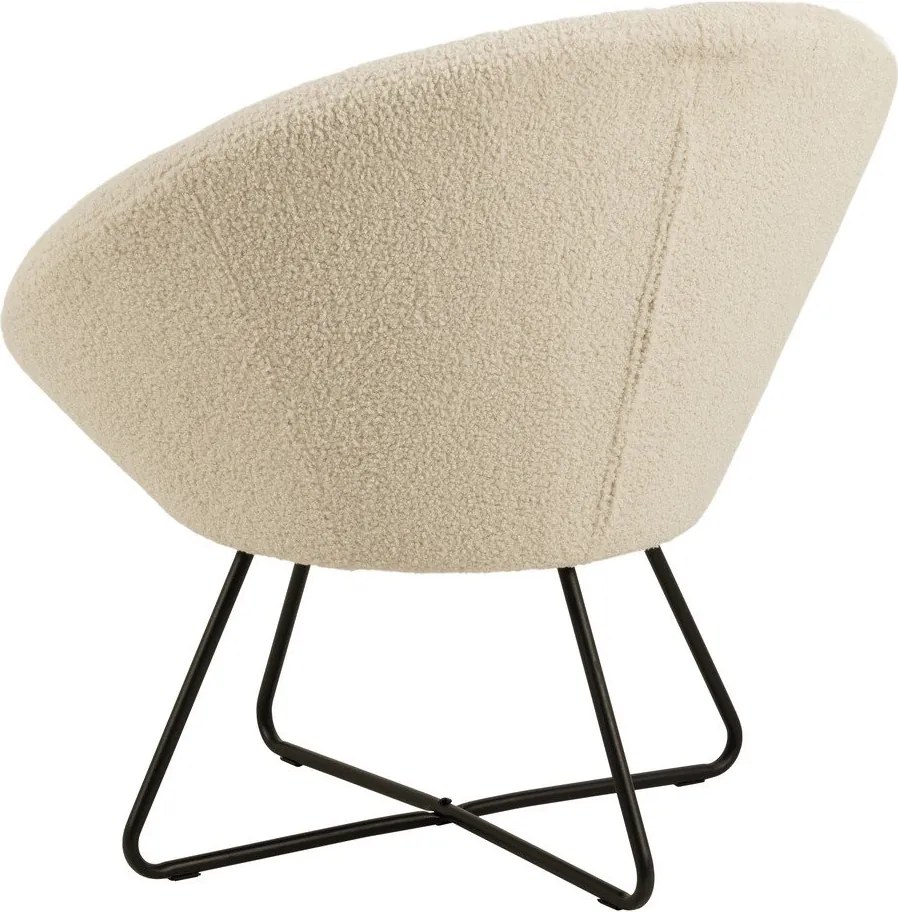 Kremowobiały fotel ze sztucznej wełny Actona Center